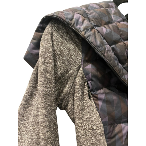Lululemon Goose Down Hooded Geometric Purple Pullover Jacket Size 4 Casual Gray - Picture 3 of 7